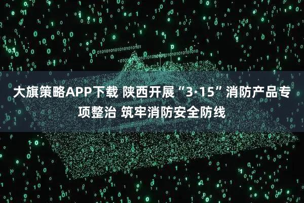 大旗策略APP下载 陕西开展“3·15”消防产品专项整治 筑牢消防安全防线